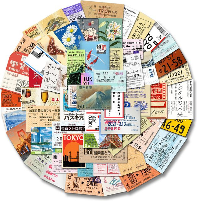 Charile Cartoon Japan Reiseticket-Aufkleber, Graffiti-Sticker, Multicolor - Bild 1