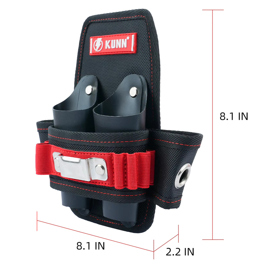KUNN Kleine Werkzeugtasche mit Gürtelclip als Mini-Werkzeug-Organizer in Rot und Schwarz - Bild 2