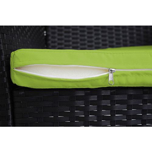 MVG Gartenbank 2-Sitzer aus Stahl und Polyrattan mit Polstern in Schwarz, B/H/T: 106 x 83 x 60 cm - Bild 3