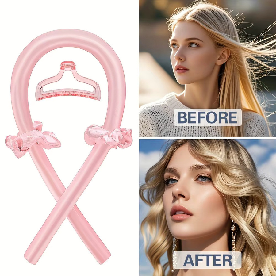 Hitzeloses Locken-Set Nacht-Lockenstab, pink, Unisex - Bild 3