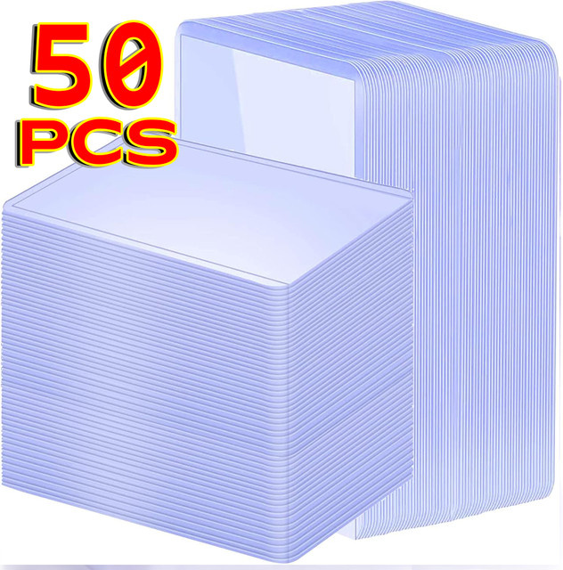 50 Stück Transparente K-Pop Kartenhüllen mit Schutzfolie für Idol-Fotos und Spielkarten, 35PT, Farbe: Transparent - Bild 1