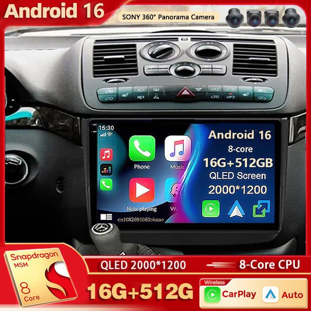 RSNAVI Android 16 Autoradio mit 2K QLED Display für Mercedes Benz Vito und Viano W639 (2003-2015), Multimedia Videoplayer mit GPS, CarPlay und Stereo, Schwarz - Bild 1