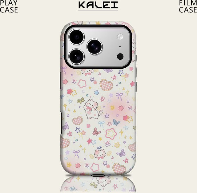 Angelic Kitten Pastels Magnetische Handyhülle für iPhone 17 16 15 14 Pro Max Plus, robuste Doppel-Schicht-Hülle, Multicolour - Bild 1
