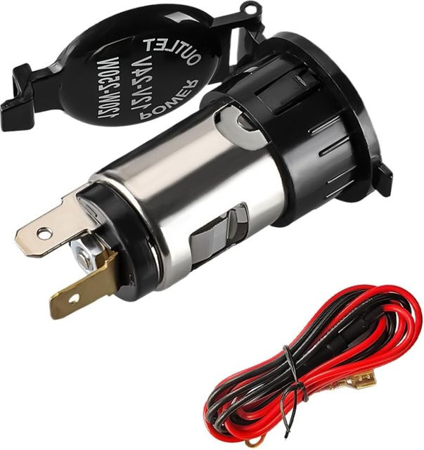 Universal 12V 24V Zigarettenanzünder Adapter Stecker für Auto, Motorrad, Boot und Lkw in Schwarz - Bild 1