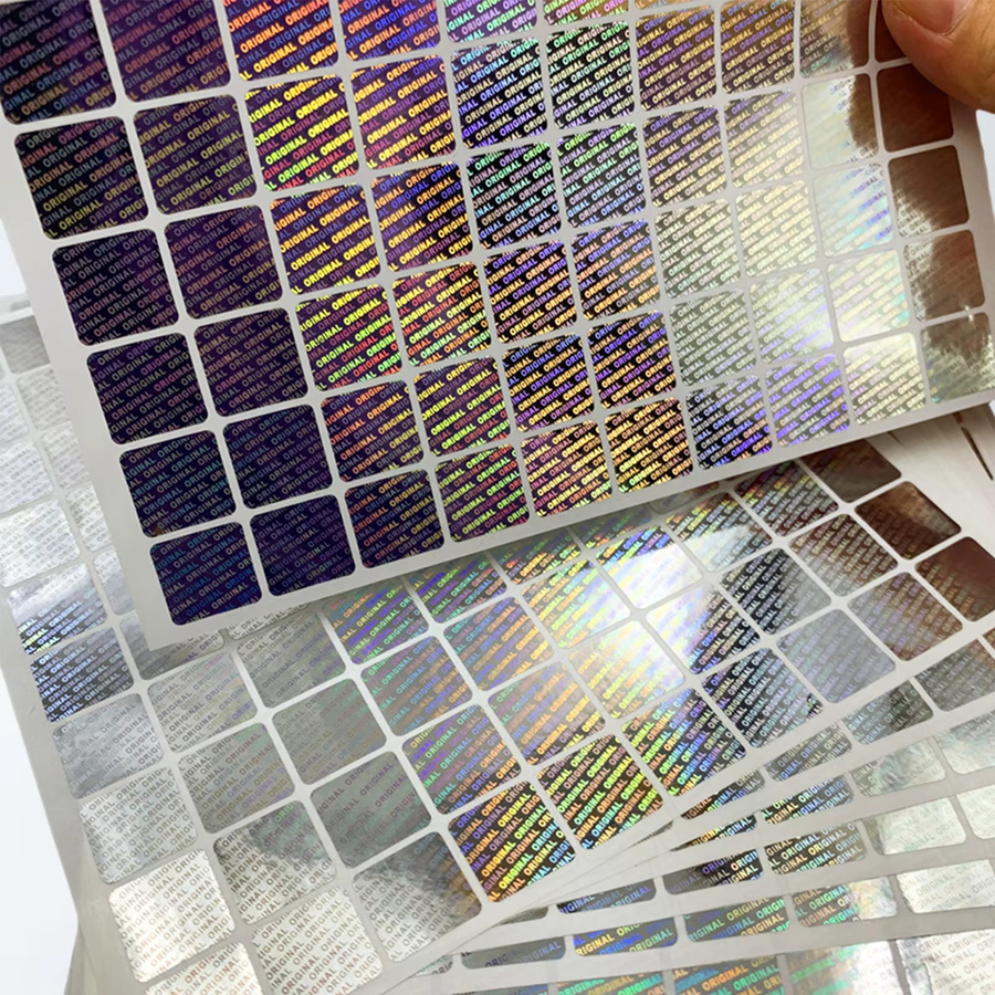 1000 Stück Quadratische ORIGINAL VOID Manipulationssichere Holographische Sicherheitssiegel-Aufkleber in Silber, B/B: 1,5 x 1,5 cm - Bild 4