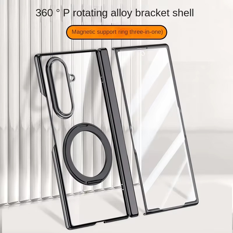 Samsung Galaxy Z Fold 7 Schutzhülle mit MagSafe, Ringständer und magnetischer Funktion in Schwarz oder Transparent - Bild 2
