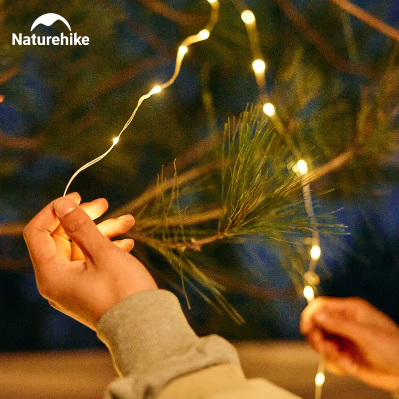 Naturehike Camping-Lichterkette 10 m, IP44 wasserdicht, Warmweiß, 8 Modi für Outdoor und Party - Bild 2