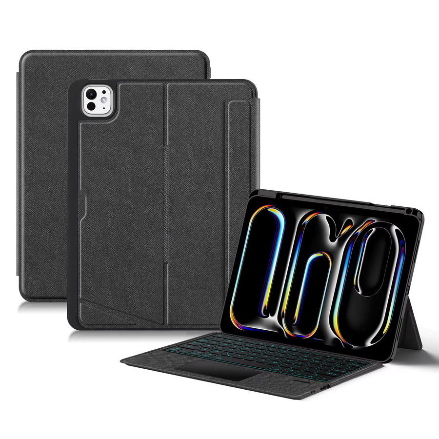 AJIUYU Magic Smart Keyboard Cover mit Touchpad und Hintergrundbeleuchtung für iPad Pro 11 Zoll (M5 2025 / M4 2024), Schwarz - Bild 5