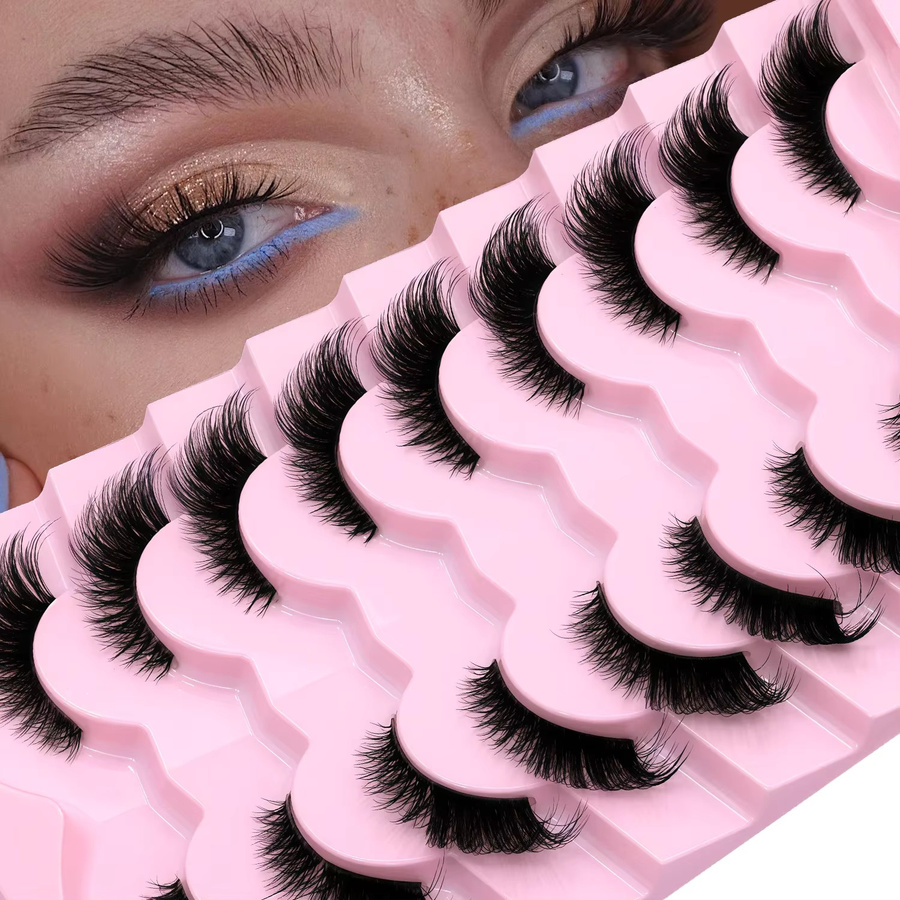 Veltrinay Künstliche Wimpern, Halbe Wimpern, Klares Band, Unisex - Bild 4
