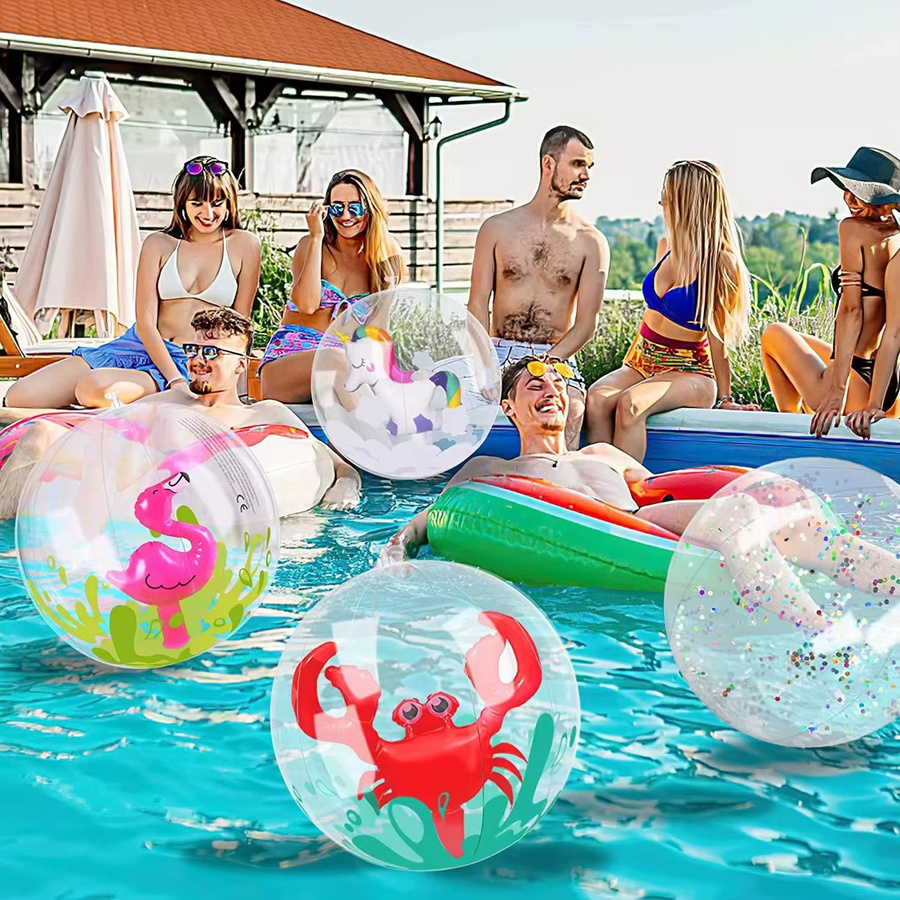 Meade Aufblasbarer Strandtier-3D-Ball, transparenter Wasserspielball, Einhorn, Bunt / Mehrfarbig - Bild 2