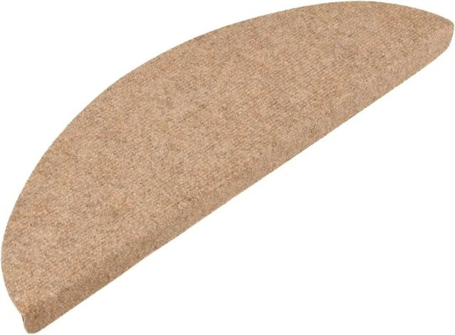vidaXL Stufenmatten selbstklebend, 15 Stück, Beige, rutschfest und schalldämmend, B/H/T: 56 x 3 x 17 cm - Bild 1