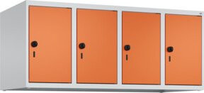 C+P Aufsatzschrank 7035/2004 mit 4 Abteilen und Sicherheits-Drehriegel, Farbe Lichtgrau/Reinorange, B/H/T: 120 x 50 x 50 cm - Bild 1