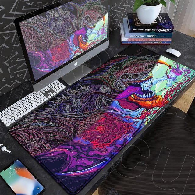 Riccu Hyper Beast Mausunterlage XXL in Multicolour, rutschfeste Gaming-Mausmatte mit Motiv, B/T: 60 x 35 cm - Bild 1