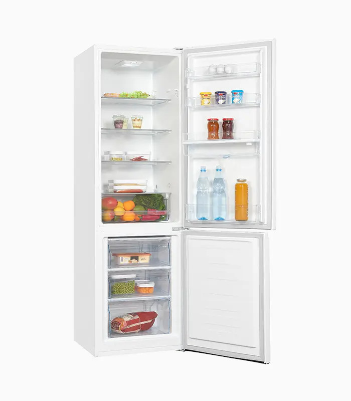 Exquisit Kühl-Gefrierkombination KGC265-70-WS-010E in Weiss, freistehend mit reversibler Tür und LED-Innenbeleuchtung, B/T/H: 71 x 55,8 x 210 cm - Bild 1