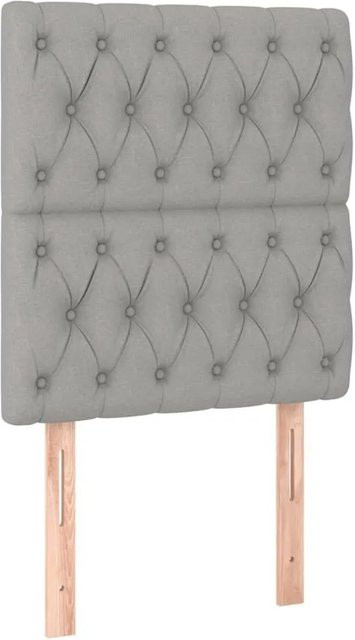vidaXL Kopfteil gepolstert Hellgrau Stoff B: 80 cm, T: 7 cm, H: 118-128 cm - Bild 1