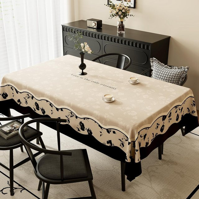 Französische Tischdecke JMG Household Supplies in Beige, wasserabweisend und ölbeständig, florales Design, B/T: 160 x 120 cm - Bild 1