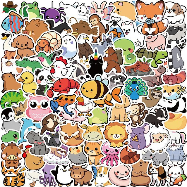 Lustige Niedliche Tier-Cartoon-Aufkleber Kawaii Katze Hund Panda, Sticker, multicolour - Bild 1