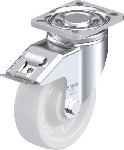 Blickle Lenkrolle LH-SPO 125G-1-FI mit Feststeller, Rad-Durchmesser: 125 mm, Tragfähigkeit: 700 kg, verzinkt, grau/weiß - Bild 1