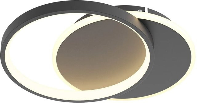 NETTLIFE LED Deckenleuchte Ring Modern Schwarz aus Metall mit Fernbedienung und Dimmfunktion, Durchmesser: 41 cm - Bild 1