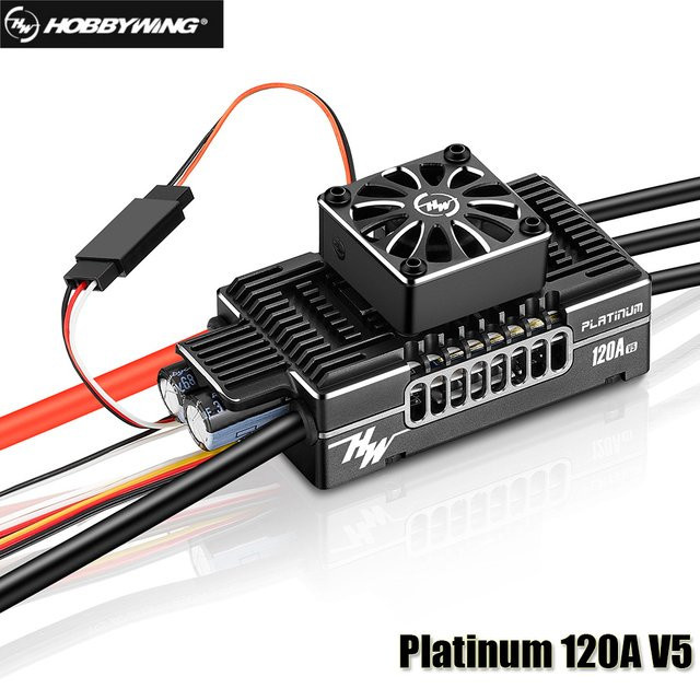Hobbywing Platinum V5 120A 3-8S Lipo BEC Bürstenloser ESC für RC-Drohnen, Flugzeuge und Helikopter in Schwarz - Bild 1