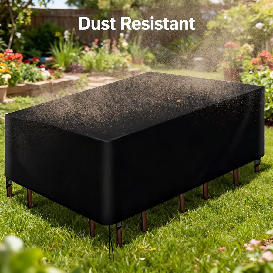 Universelle Outdoor Garten- und Terrassenabdeckung aus Polyester in Schwarz, B/H/T: 248,92 x 198,12 x 71,12 cm - Bild 4