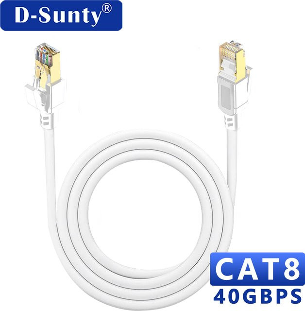 D-Sunty CAT8 Ethernet-Kabel RJ45-Patchkabel High Speed 40 Gbit/s 2000 MHz für Router Modem PC Laptop - Bild 1