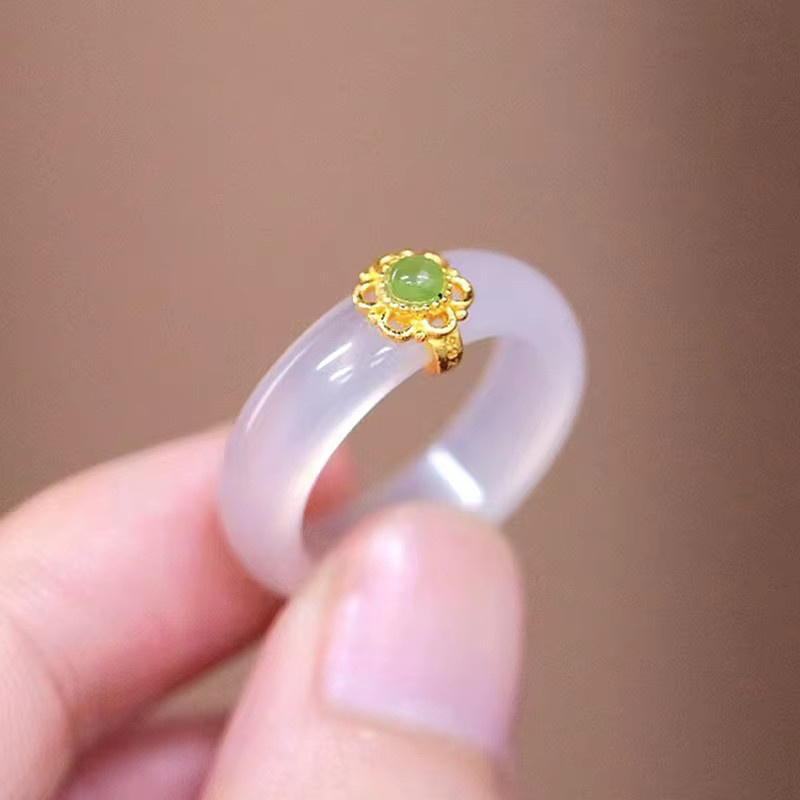 Ring Chalcedon, Gold, Vintage - Bild 3