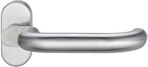 Dieckmann Profiltürdrückerlochteil 1130/2033 VA EST in Silber mit 8mm Rundbohrung und gekrümmter Form - Bild 1