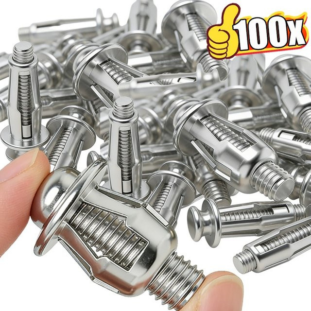 Jack Nuts Expansionsbolzen aus Metall in Silber mit Schrauben - Bild 1