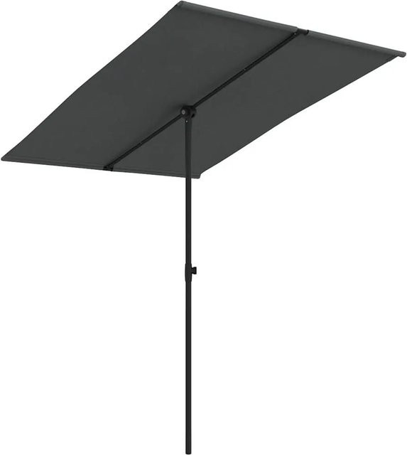 vidaXL Sonnenschirm mit Aluminium-Mast aus Polyester in Anthrazit, B/T/H: 200 x 200 x 215 cm - Bild 1