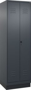 C+P Putzmittel-Spind Classic PLUS mit Sockel, 2 Abteile, Anthrazitgrau, H x B x T: 195 x 60 x 50 cm - Bild 1