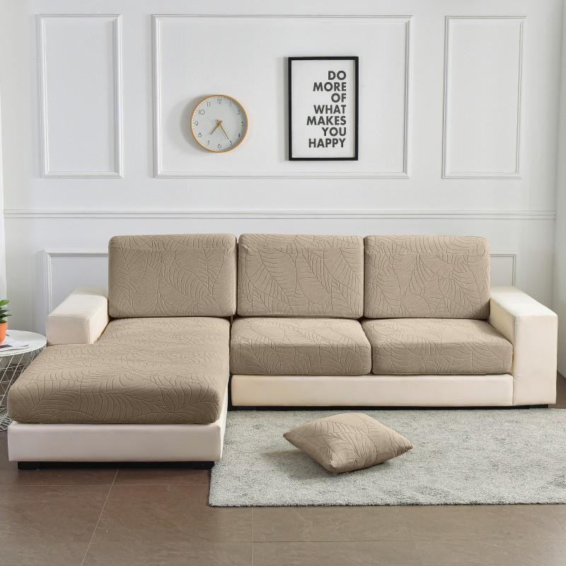 LEVIVEI Jacquard-Sitzkissenbezug aus wasserabweisendem Polyester, elastisch und abnehmbar, Grau, Größe S (50-60 cm) - Bild 1