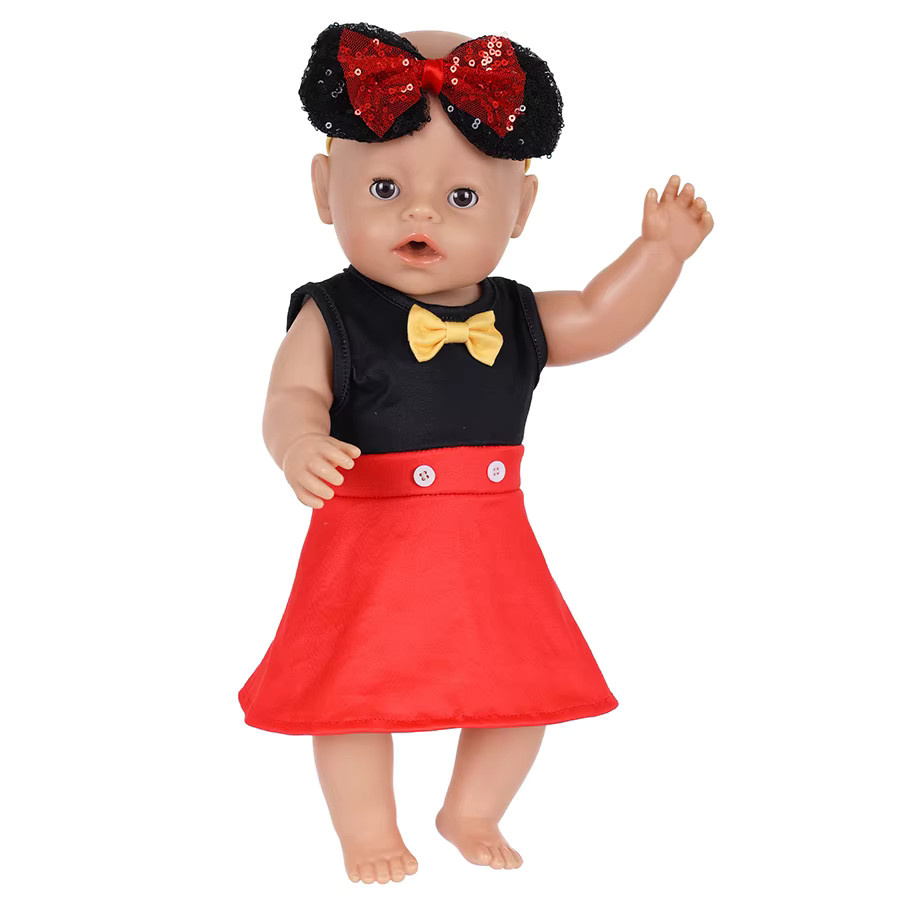 Dearbei Prinzessinnenkleid Outfit-Set für 18-Zoll-Puppen mit Haarband in Multicolour - Bild 2