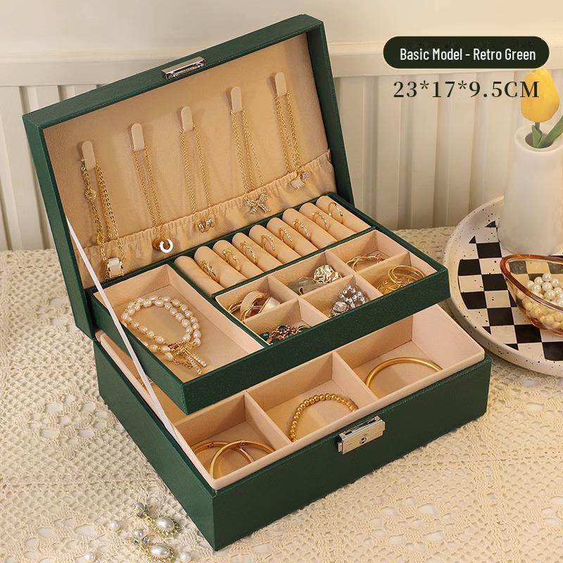 Lucky Black Cat Schmuckaufbewahrungsbox für Damen in Violett mit dreischichtigem Design und viel Platz für Halsketten, Ohrringe und Handschmuck - Bild 2