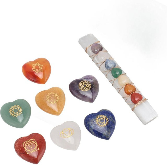 GoolRC Chakra Stein in Grau und Mehrfarbig für Meditation, Yoga und Reiki zur Förderung positiver Energie - Bild 1