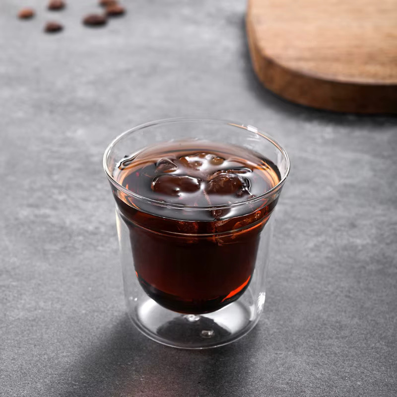 YWDL 2-teiliges Set doppelwandige Glasbecher in Transparent, Espresso-Kaffeetassen und Brandy-Wein-Schnapsgläser mit 120 ml, 180 ml und 280 ml - Bild 2