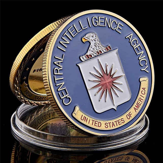 SMJY CIA Challenge Coin Gold Metal Sammlerstück mit Schutzhülle - Bild 1
