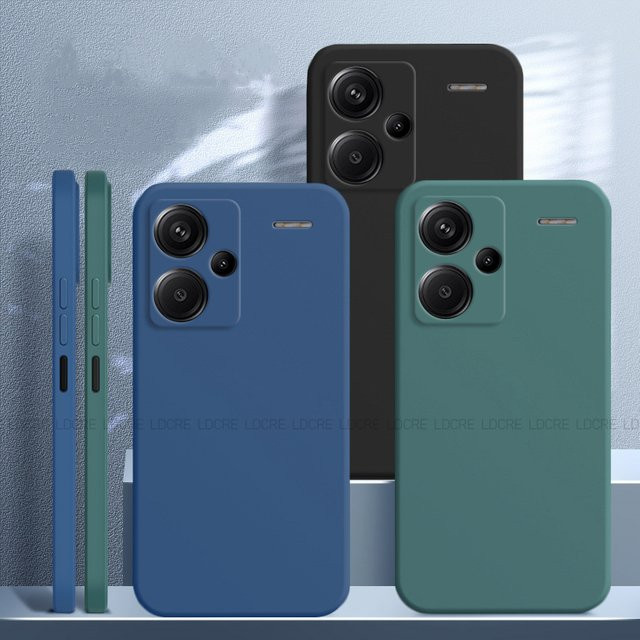 Stoßfeste Silikon-Schutzhülle für Xiaomi Redmi Note 13 Pro Plus 5G in Grau und Blau - Bild 1