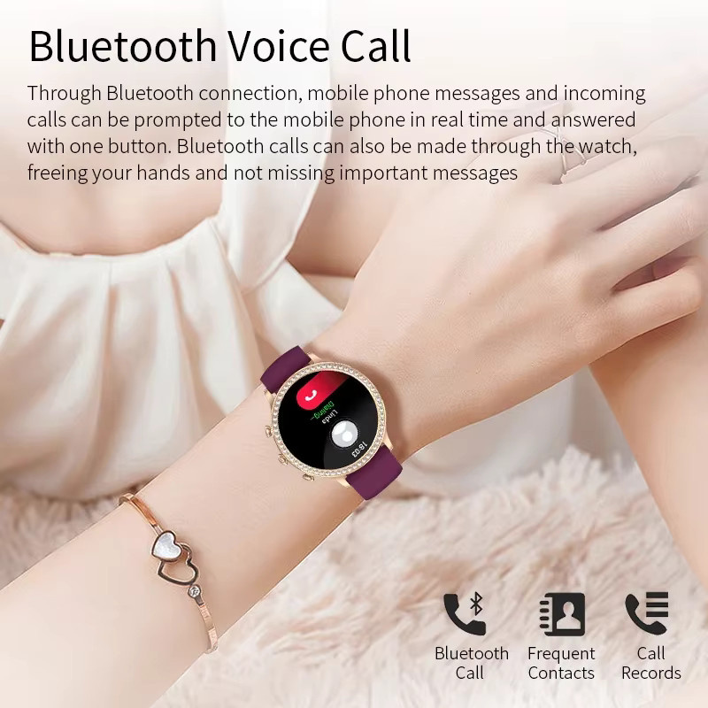 LIGE Smartwatch für Damen in Gold mit Bluetooth-Anruffunktion, Herzfrequenzmessung und wasserdichter Sport-Fitness-Funktion - Bild 2