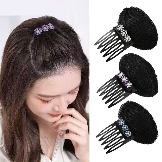 Strass Haar Clip Volumen Basis Puff Kissen, 2/3 Stück, Unisex - Bild 1