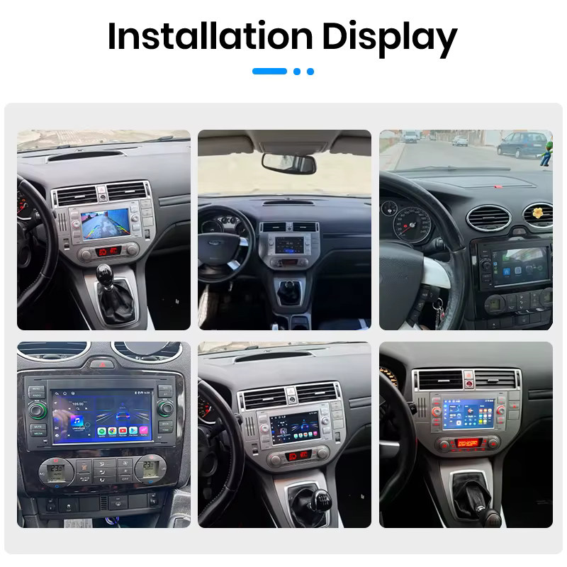 Junsun 7-Zoll Kabelloses CarPlay und Android Auto Autoradio für Ford Focus Mondeo Fiesta Transit Kuga C-Max S-Max Galaxy in Schwarz mit IPS Touchscreen - Bild 2