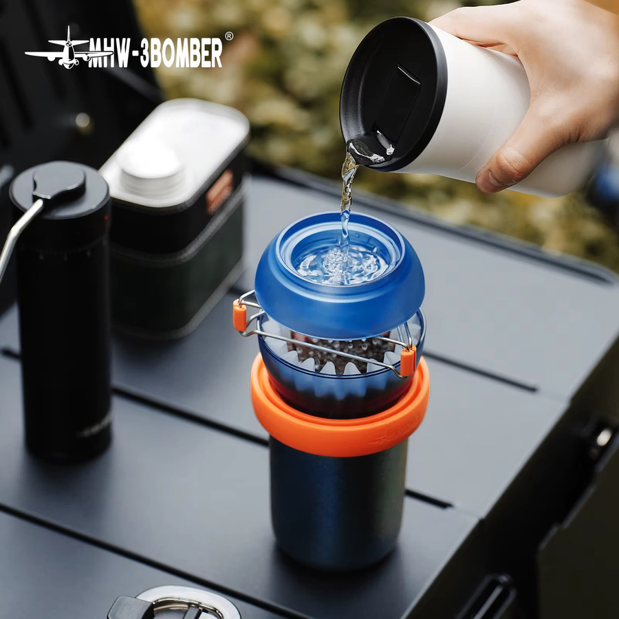 MHW-3BOMBER Kaffeetropfer mit Wasserdurchflusskontrolle in Blau, tragbarer eiförmiger Kaffeefilter für Reisen und Camping - Bild 2