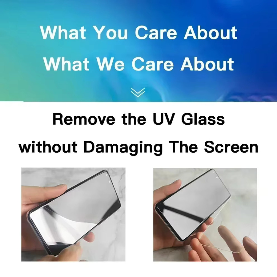 SKIG UV-Schutzfolie aus gehärtetem Glas für Samsung Galaxy S24 Ultra S23 S22 S21 S20 Plus, transparent, vollständig gebogen - Bild 6