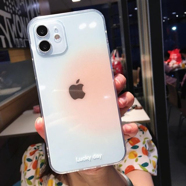 Stoßfeste Handyhülle mit buntem Farbverlauf und transparentem Design für Apple iPhone 11 bis iPhone 16 Pro Max, Multicolor - Bild 1