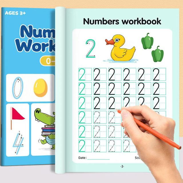 Schreibübungs-Arbeitsbuch für Kinder mit Zahlen 0-100, 48 Seiten, Mehrfarbig - Bild 1