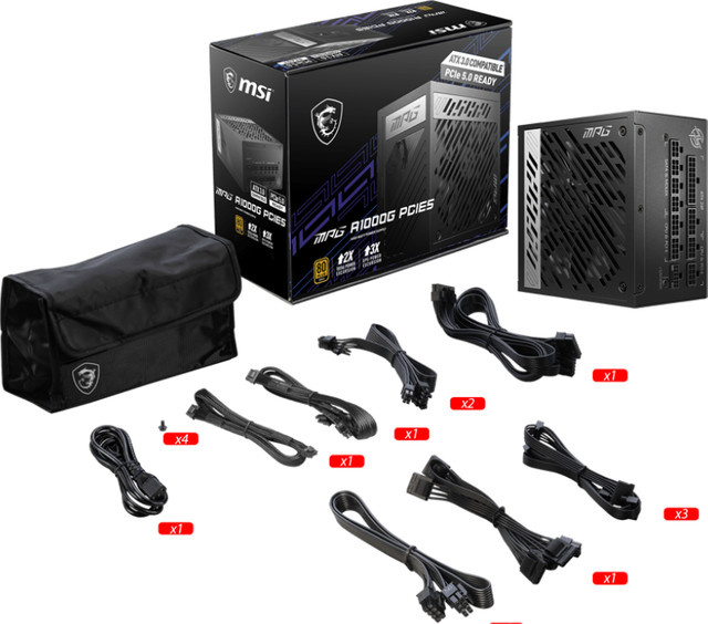 MSI MPG A1000G PCIE5 Netzteil 1000 W 80 Plus Gold Schwarz - Bild 1