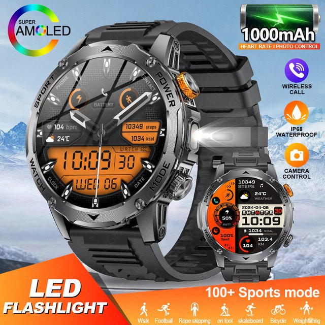 LIGE Smartwatch, Schwarz, Silikon, Herren - Bild 1