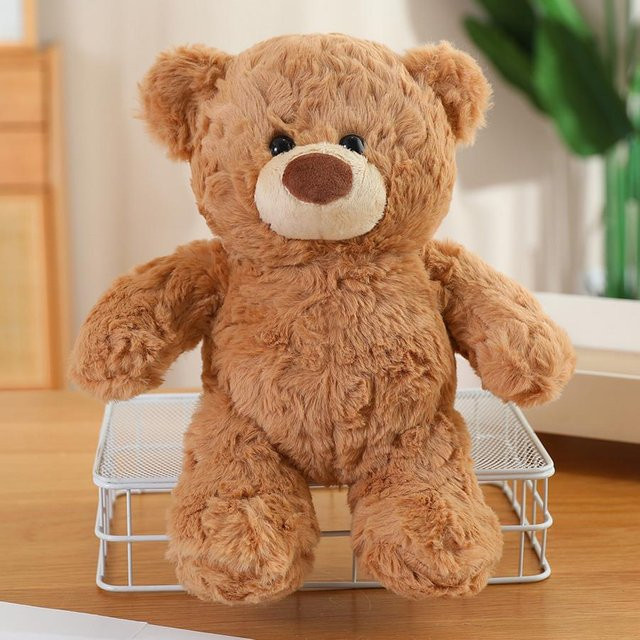 Niedliche Lockige Teddybär Puppe, Brauner Plüsch, ab 14 Jahren - Bild 1