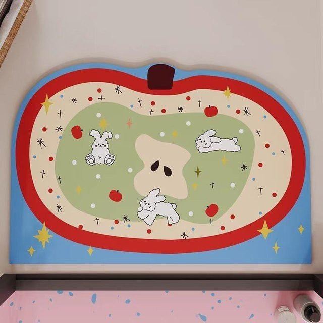 Saugfähige Kieselgur Badezimmer Fußmatte mit Tiermotiv, rutschfest und schnelltrocknend, Mehrfarbig, B/T: 60 x 40 cm - Bild 1