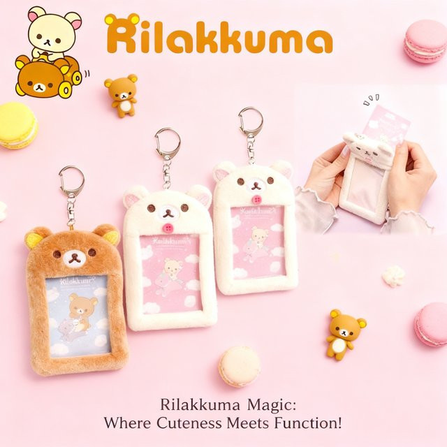 Bandai Anhänger Kartenhalter, Rilakkuma, Cartoon-Foto-Schutzhülle - Bild 1